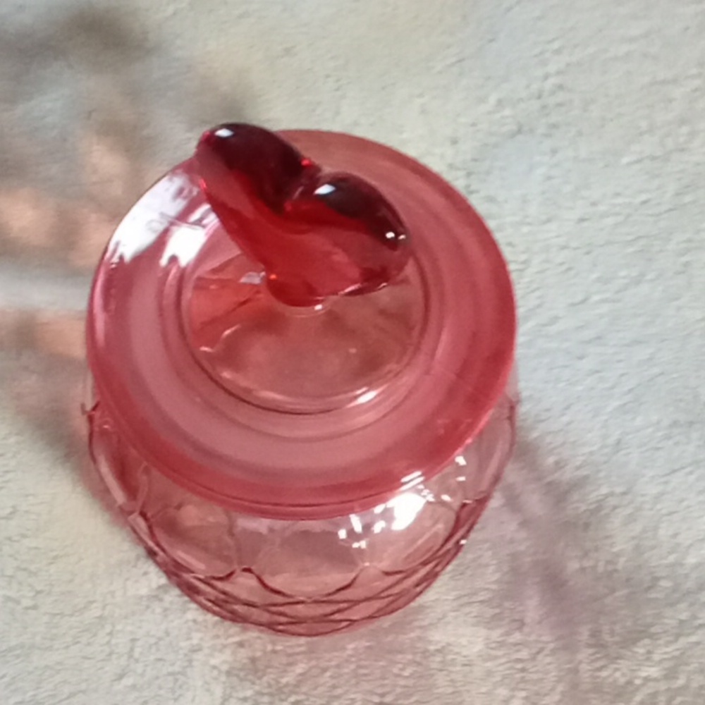 FESTIVE CHOICE HEART DECORATIVE GLASS JAR! BRAND NEW! - Picture 2 of 6